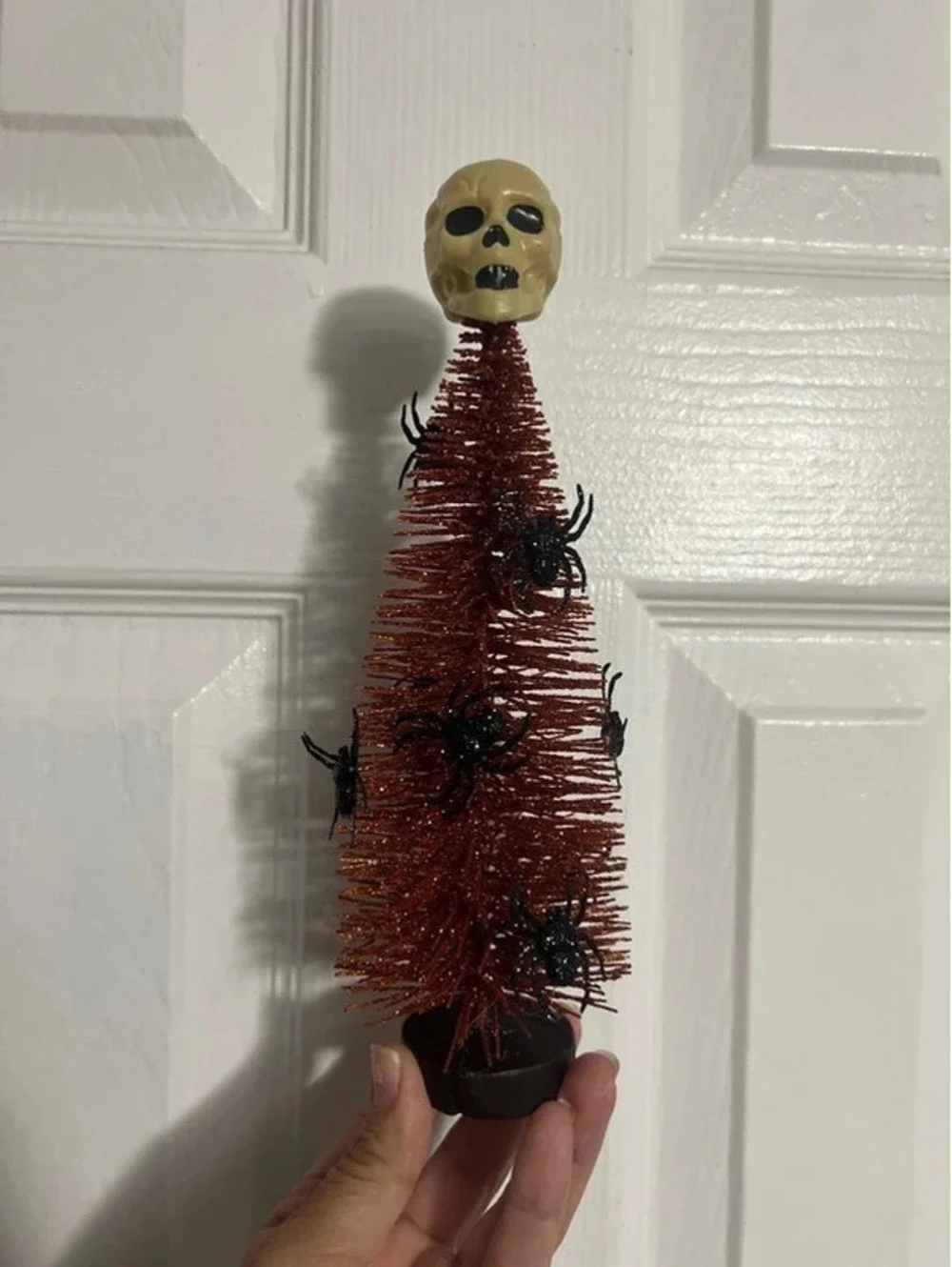 Halloween Bottle Brush Tree with BlowMold Sulk topper